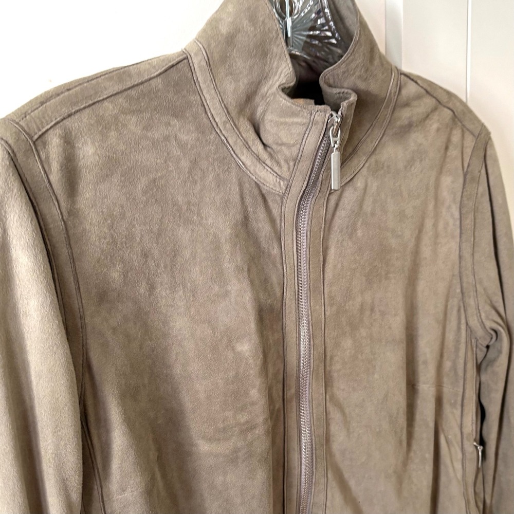 Gianetti Women's Taupe Italian Suede Zip Front‎ Jacket in Size S - Picture 5 of 14